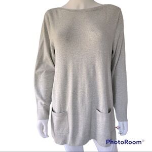 Jeanne Pierre Boatneck Pocket Sweater Size Large
